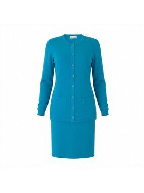 Saint Laurent Set Skirt Suit Color Knit Jacket Cassandra Logo Embroidery YSL M